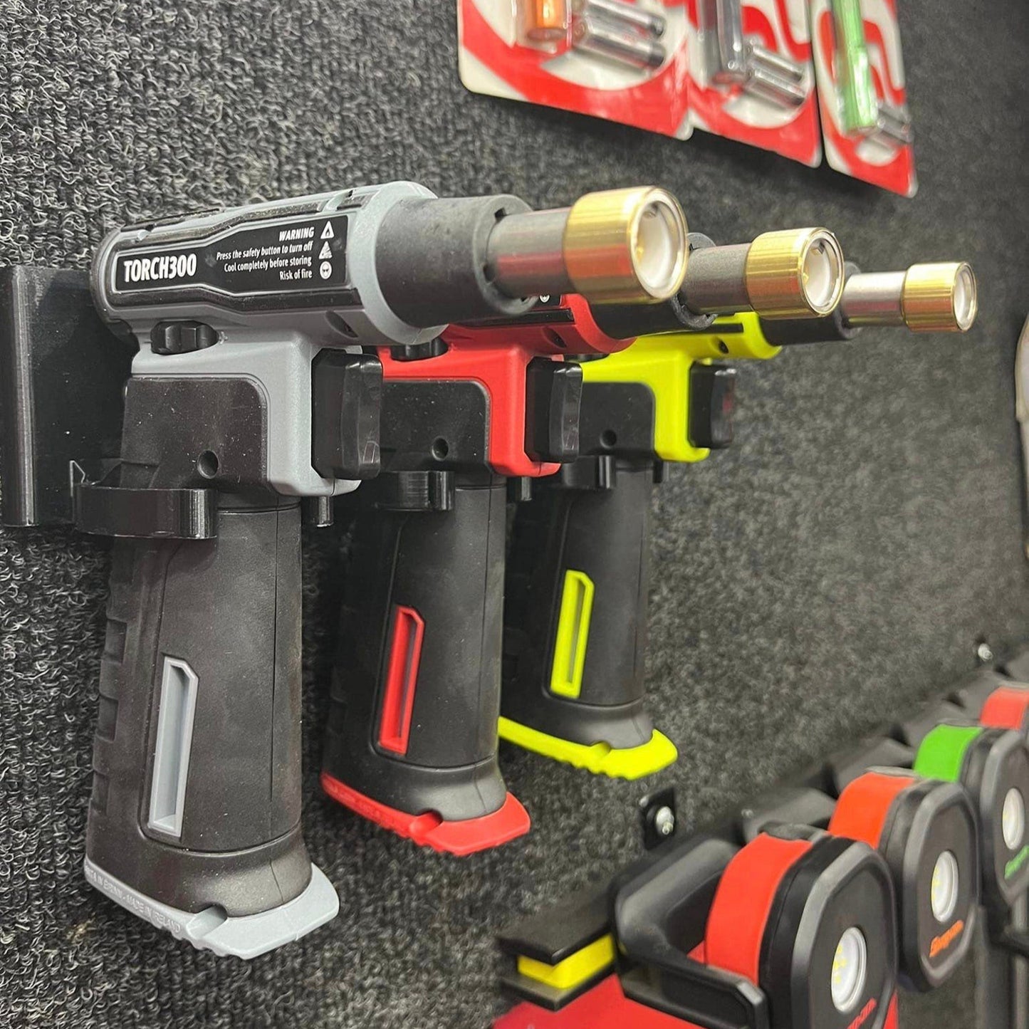 Snap-On Butane Torch Holder | Holds 3 Tools | Wall Mountable | Black